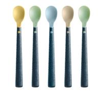 Tommee Tippee 44719610 Soft Tea Spoon with Long Non-Slip Handle, Extra Soft, from 4 Months, Pack of 5, Multi-Coloured