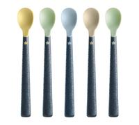 Tommee Tippee 44719610 Soft Tea Spoon with Long Non-Slip Handle, Extra Soft, from 4 Months, Pack of 5, Multi-Coloured