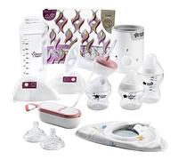 Tommee Tippee Kit completo per l'allattamento al seno, tiralatte elettrico singolo, scaldabiberon e biberon, biberon, cuscinetti per il seno e sacchetti per il latte