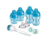 Tommee Tippee Kit di Biberon Anticolica, Tettarella Simile al Seno e Sistema di Ventilazione Anticolica, Dimensioni Misti, Blu