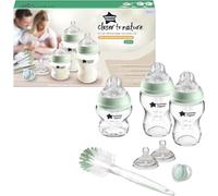 Tommee Tippee Kit di Biberon in Vetro Closer to Nature, Tettarella Simile al Seno con Valvola Anticolica, Dimensioni Misti, Trasparente, Colore e design possono variare