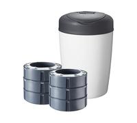 Confezione cestino per pannolini + 6 ricariche Sangenic Simplee riciclabile, bianco con grigio, Tommee Tippee