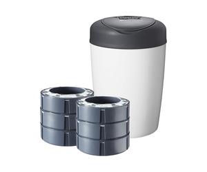 Tommee Tippee Mangiapannolini Starter Set Simplee | Contiene 6 Ricarica, Protegge da Germi e Cattivi Odori*, Struttura al 100% in Plastica Riciclata