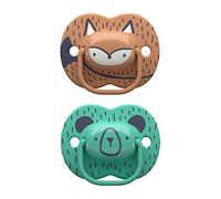 Tommee Tippee Moda Ciucci con design simmetrico, in silicone senza BPA, 18-36 m, 2 punti, Woodland Friends