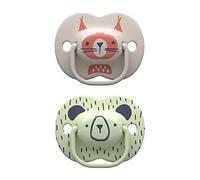 Tommee Tippee Moda Ciucci con design simmetrico, in silicone senza BPA, 6-18 m, 2 punti, Woodland Friends