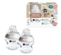 Tommee Tippee Natural Start Biberon, anti-colica, 0m+, 141,7 g | Confezione da 2 capezzoli a flusso lento, autosterilizzanti, senza cuciture, senza BPA, senza BPA
