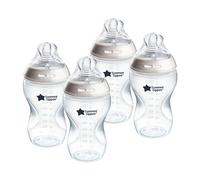 Tommee Tippee Natural Start - Biberon anti-coliche, 340 ml, 3+ mesi, tettarella a flusso medio per un fermo naturale, valvola anti-coliche, autosterilizzante, confezione da 4