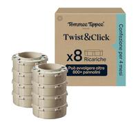Tommee Tippee Ricariche originali per mangiapannolini Twist & Click | confezione esclusiva da 8 ricariche di 10, 5 metri l’una, praticità e risparmio, 8 X 10, 5 m (la confezione può variare)