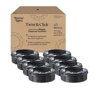 Tommee Tippee ricariche originali per Sistema Avanzato di Smaltimento Pannolini Twist and Click, confezione esclusiva da 8, per una ricarica facile e conveniente