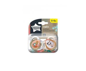 Tommee Tippee Set 2 Succhietti in Silicone 0-6M FS Moda Rosa con Decoro