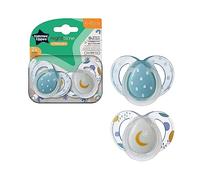 TOMMEE TIPPEE Closer to Nature - 2 succhietti night time in silicone 6/18 mesi - colori assortiti