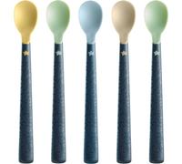 Tommee Tippee 44719610 Soft Tea Spoon with Long Non-Slip Handle, Extra Soft, from 4 Months, Pack of 5, Multi-Coloured