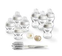 Tommee Tippee Starter Set, Comprensivo di Biberon Natural Start Autosterilizzanti da 150ml e 260ml con Tettarelle a Flusso Lento e Super Lento, Ciuccio Neonato Newborn e Ciuccio StayPut Ultraleggero