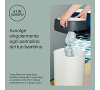 Tommee Tippee Twist & Click Advanced Secchio per pannolini, incl. 6 cassette con pellicola antibatterica di provenienza sostenibile Green in bianco