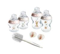Tommee Tippee Kit di Biberon Closer to Nature per Neonati, Tettarella Simile al Seno a Flusso Lento con Valvola Anticolica, Dimensioni Misti, Rosa