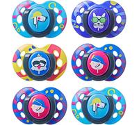Tommee Tippee Succhietti Fun Style, 6-18mesi, Modelli /Colori assortiti, 6 pezzi - 60 g, Multicolore (Funny Animals)