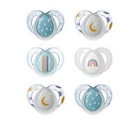 Tommee Tippee Succhietto Nighttime, 6-18 mesi, confezione da 6 di succhietti luminosi con capsula sterilizzatrice riutilizzabile