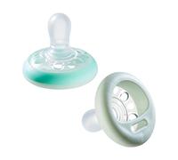 Ciuccio notturno Closer to Nature Breast like Succhietto, 0-6 mesi, 2 pezzi, Bianco/Giallo, Tommee Tippee