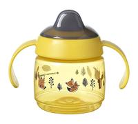 Tommee Tippee Superstar Tazza per lo Svezzamento dei Neonati, Tecnologia INTELLIVALVE, Tecnologia Antibatterica BACSHIELD, 4m+, 190ml, Giallo
