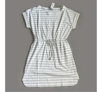 Tommy Bahama Abito Corto A Maniche Corte Amira A Righe Taglia M Grigio (Nuovo)