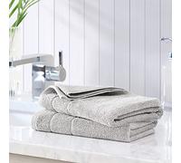 Tommy Bahama - Asciugamani, set di asciugamani in cotone assorbente e resistente allo sbiadimento, decorazione per il bagno alla moda (Island Retreat grigio, 2 pezzi)