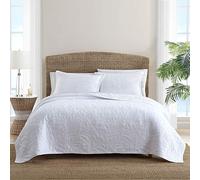 Tommy Bahama Costa Sera Collection Morbido e Traspirante, Trapunta Trapunta Copriletto Stagioni, Prelavato per una maggiore morbidezza, Pieno/Regina, Bianco