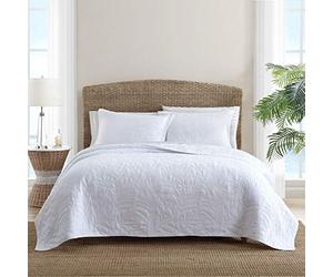 Tommy Bahama Costa Sera Collection Morbido e Traspirante, Trapunta Trapunta Copriletto Stagioni, Prelavato per una maggiore morbidezza, Matrimoniale, Bianco