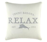 Tommy Bahama Cuscino per la casa in morbido cotone con chiusura a cerniera, elegante decorazione per la casa per letto o divano, 45,7 cm di lunghezza x 45,7 cm di larghezza, grigio rilassato/beige