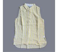 Tommy bahama Donna Cabana Righe Camicia Maniche Island Giallo Sole Taglia M (Ne