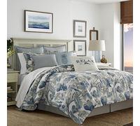 Tommy Bahama Duvet Cover Set Copripiumino in 100% Cotone, Ultra Morbido e Traspirante, per Tutte Le Stagioni, Blu, King