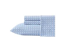 Tommy Bahama - Lenzuola per letto matrimoniale, lenzuola in percalle di cotone fresco e fresco con federe abbinate, set di biancheria da letto leggero, certificato Oeko-Tex (Bahama Isle Blue)