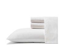 Tommy Bahama - Lenzuola Queen, set di biancheria da letto in percalle di cotone, fresco e fresco, elegante decorazione per la casa (Cool Zone White, Queen)