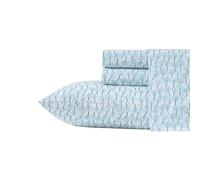Tommy Bahama - Lenzuolo matrimoniale con federe abbinate, biancheria da letto in percalle di cotone super morbido con federe abbinate, decorazione per la casa tropicale, certificato Oeko-Tex (blu