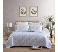 Tommy Bahama | Set copripiumino da 100, leggero e traspirante, reversibile e ideale per tutte le stagioni, prelavato per una maggiore morbidezza, cotone, blu/bianco, regina
