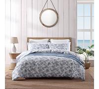 Tommy Bahama - Set copripiumino king size, reversibile, in cotone, con federe abbinate, decorazione per la casa costiera (penna e inchiostro blu, king size)
