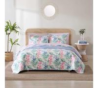 Tommy Bahama - Set copripiumino matrimoniale, biancheria da letto reversibile in cotone con federe abbinate, decorazione per la casa botanica colorata (rosa orchidea isola, matrimoniale)