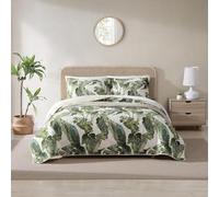 Tommy Bahama, set di 3 pezzi con copripiumino in cotone ultra morbido, design comodo ed elegante per la decorazione della casa, verde, king