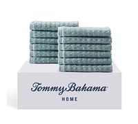 Tommy Bahama - Set di asciugamani da bagno, in cotone altamente assorbente, a bassa formazione di pelucchi e resistente allo sbiadimento (turchese del Pacifico settentrionale, 12 pezzi)