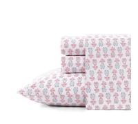 Tommy Bahama - Set di biancheria da letto matrimoniale in percalle di cotone super morbido con federe abbinate, fresco e fresco, elementi essenziali per la stanza in stile costiero (rosa con spruzzi