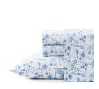 Tommy Bahama - Set di biancheria da letto matrimoniale in percalle di cotone super morbido con federe abbinate, fresco e fresco, elementi essenziali per la camera (Surfside Blue, Queen)