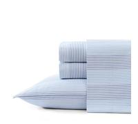 Tommy Bahama - Set di biancheria da letto per letto king size, in percalle di cotone super morbido, con federe abbinate, fresco e fresco, essenziale per la camera da letto (blu a righe weekend, king