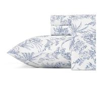 Tommy Bahama Set di lenzuola da 100 pezzi, fresco e fresco, leggero e traspirante, in cotone, penna e inchiostro blu palmo, king size