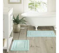 Tommy Bahama Set di tappeti da bagno, 100% trapuntato, ultra morbido e peluche, altamente assorbente, cotone, turchese, 2 pezzi