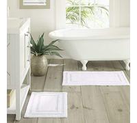 Tommy Bahama - Set di tappetini da bagno, in cotone, 17 x 24 cm, colore: Bianco