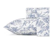 Tommy Bahama Sheets Set di Lenzuola, 100% Cotone, Fresco, Leggero e Traspirante, Penna e Inchiostro Blu palmare, Queen