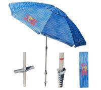 Tommy Bahama Spiaggia Parasole Blu Vento Sfiato Sabbia Ancora & Telescopico Palo