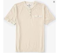 Tommy Bahama Uomo Goletta Righe Henley T-Shirt Cotone Sbiancato Sabbia TAGLIA S