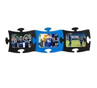 Tommy Design PORTAFOTO PUZZLE 13x18 - SET da 3 pezzi colori AZZURRO-NERO-AZZURRO - Cornici Foto Multiple da Parete disponibili in 12 colori - Portafoto da Parete Multiplo a Forma di Puzzle