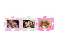 Tommy Design PORTAFOTO PUZZLE - 13x18 - SET da 3 pezzi colori ROSA-BIANCO-FUCSIA - Cornici Foto Multiple da Parete disponibili in 12 colori - Portafoto da Parete Multiplo a Forma di Puzzle