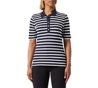 Tommy Hilfiger Polo Donna 1985 Reg piqué Stripe SS S/S Polo, Blu, S, Cielo del Deserto bretone/Ecru, S